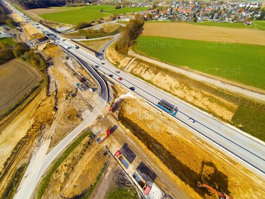 Baustelle an Autobahn 20131028-0152