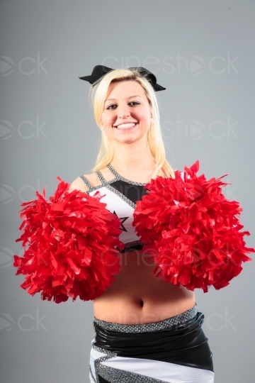 Blonder Cheerleader mit Puschel 20120506_0322 