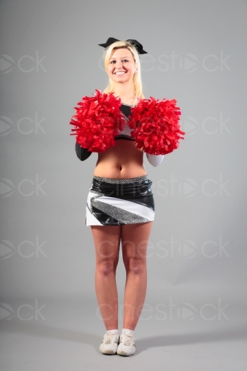 Blonder Cheerleader mit Puschel 20120506_0327 