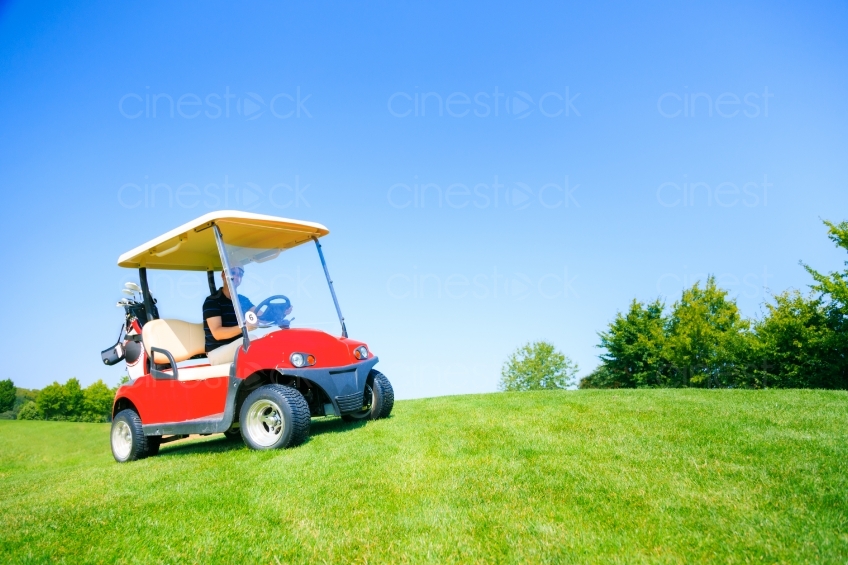 Golfer fährt in Golfcar 20120811-91
