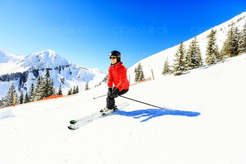 Skifahrer auf der Piste 20130316